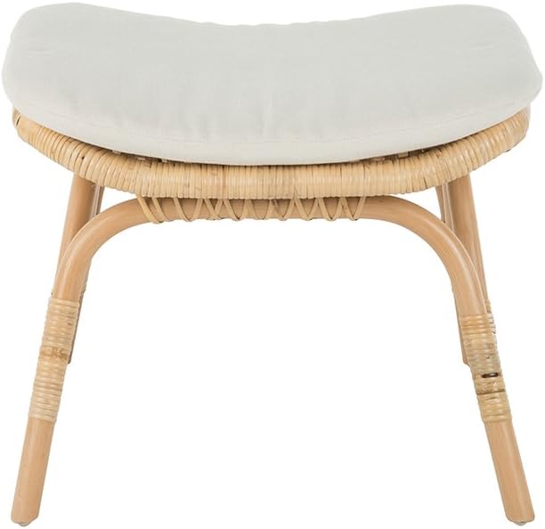 KOUBOO Rattan Foot Stool - Indoor Ottoman, Bathroom, Entryway Bench, Vanity, Foot Rest, Bedroom, Kitchen Step, Natural