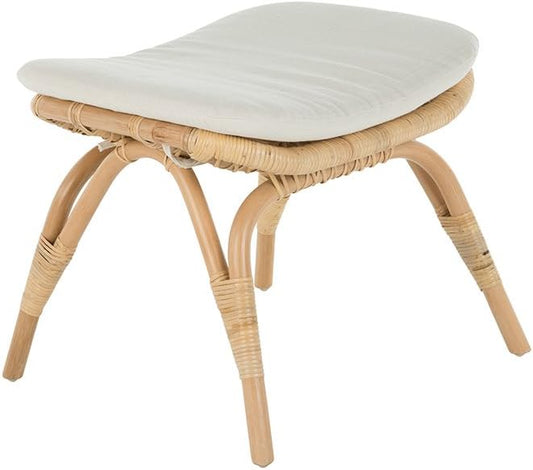 KOUBOO Rattan Foot Stool - Indoor Ottoman, Bathroom, Entryway Bench, Vanity, Foot Rest, Bedroom, Kitchen Step, Natural