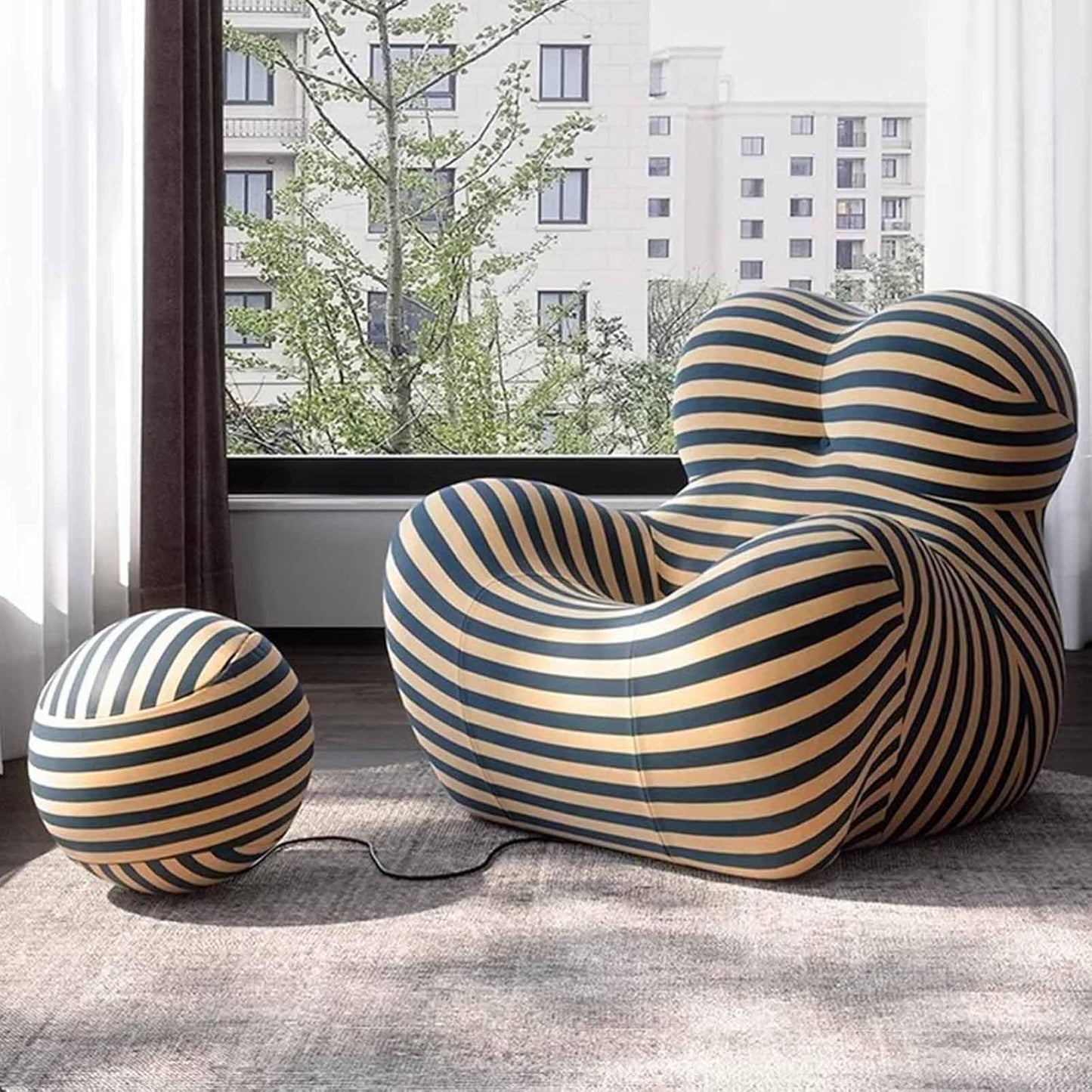 Modern Luxury Adult Living Room,Adult Floor Chair,Memory Foam Chair,Lazy Sofa Bed Floor ,Bedroom Balcony Lounge armrest Sofa Leisure (Black Yellow)