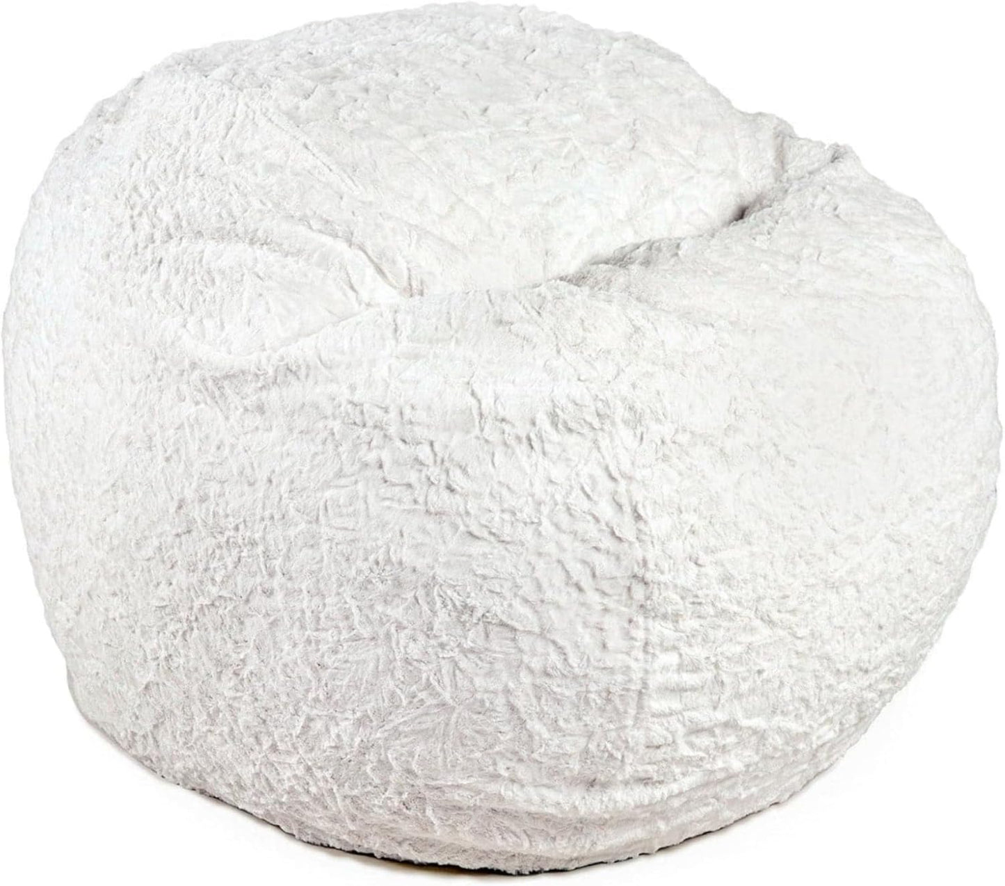 CordaRoy's Faux Fur Bean Bag-Convertible Bean Bag Chair -Machine-Washable Faux Fur Fabric Cover for Basement, Living Room, Game Room, Dorm & More - Full Size - Cow Pattern | Made in The USA