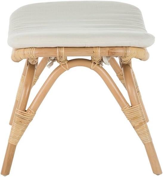 KOUBOO Rattan Foot Stool - Indoor Ottoman, Bathroom, Entryway Bench, Vanity, Foot Rest, Bedroom, Kitchen Step, Natural