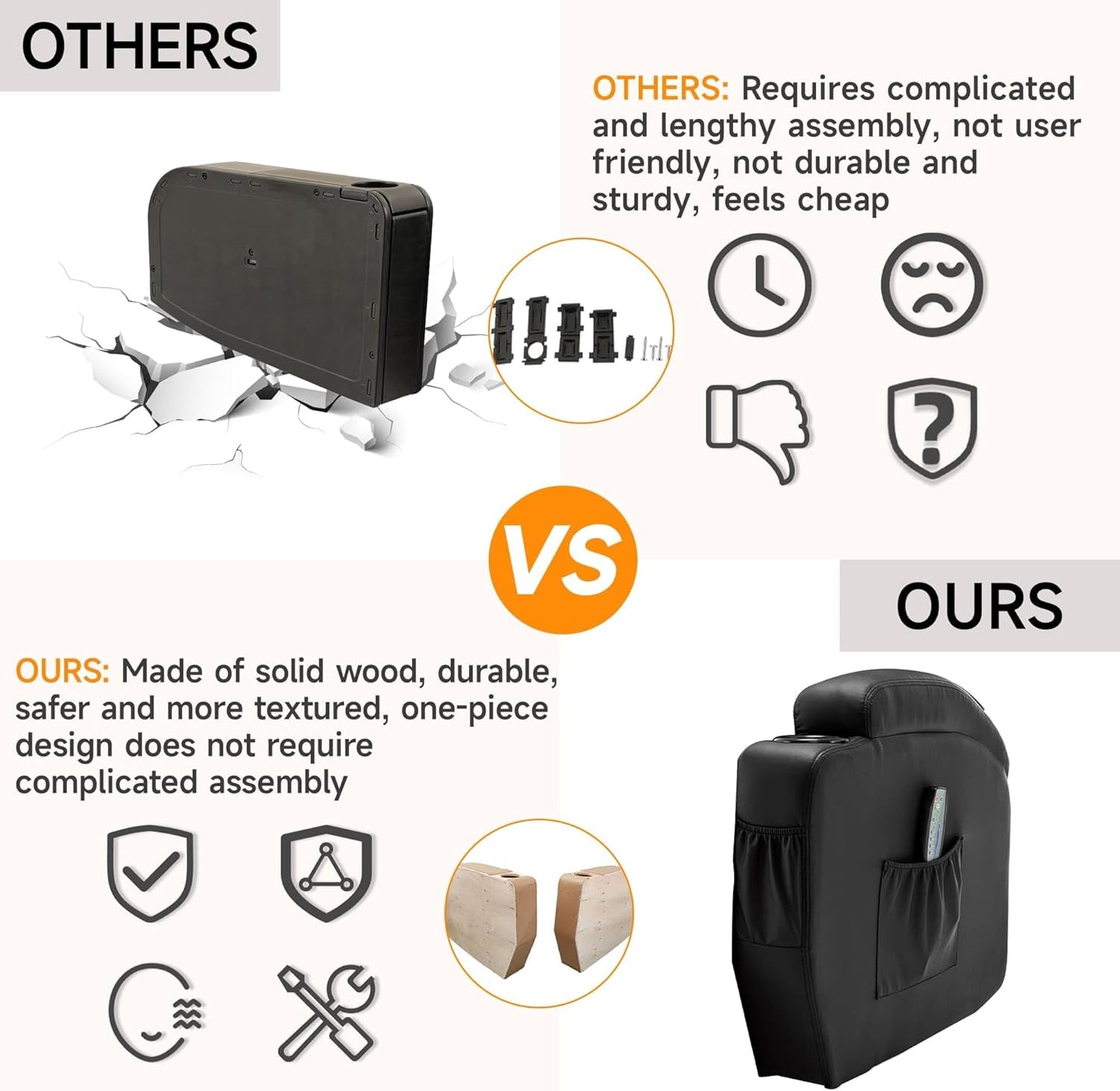 Recliner Chair, Rocking Chair with Massage and Heat, 360° Swivel Recliner Chairs for Adults, Rocker Manual Recliner with Remote Control and Cup Holder for Living Room, Bedroom, Nursery