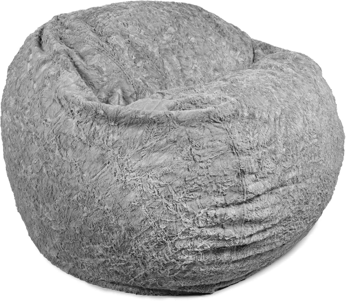 CordaRoy's Faux Fur Bean Bag-Convertible Bean Bag Chair -Machine-Washable Faux Fur Fabric Cover for Basement, Living Room, Game Room, Dorm & More - Full Size - Cow Pattern | Made in The USA