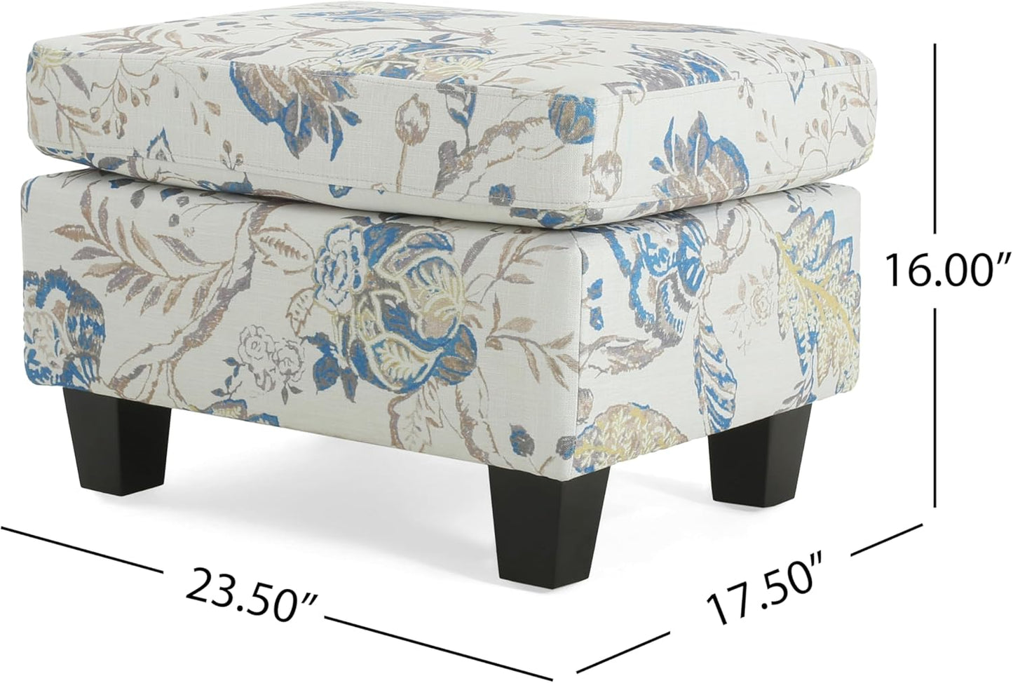 Christopher Knight Home Spield Indoor Ottoman Footrest, Wooden Ottoman Foot Stool, Modern Coffee Table, Floral Print