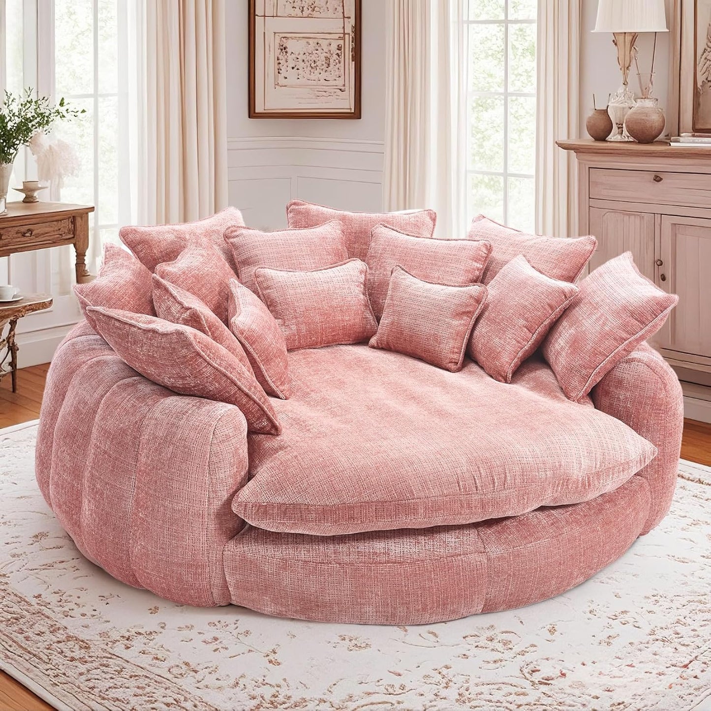 81'' Large Bean Bag Chair for Adults, Memory Foam Oversized Beanbag Chairs Couch with 14 Pillow, Comfy Giant Bean Bag Sofa Couch Bed, Chaise Lounge Chair Indoor Lazy Sofa for Living Room (Dark Grey)