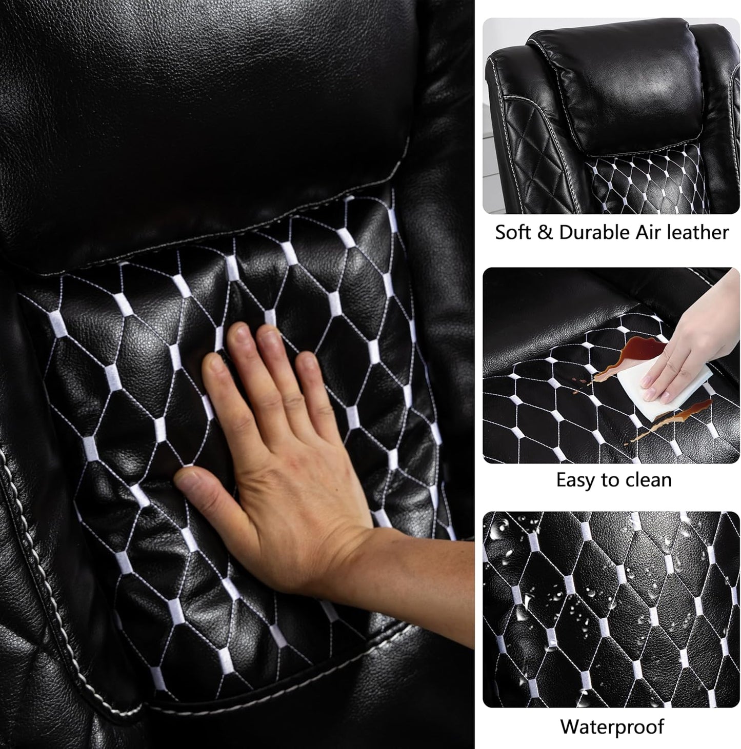 Power Zero Gravity Recliner Chair for Adults Breathable Leather Electric Recliners Adjustable Home Theater Seating with Smart Cup Holders, USB Ports, Hidden Arm Storage, Tray Table